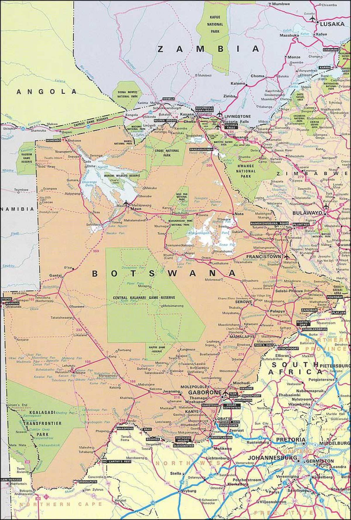 Botsvana haritası 