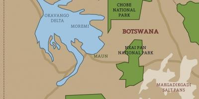 Botsvana haritası Milli Parklar haritası 