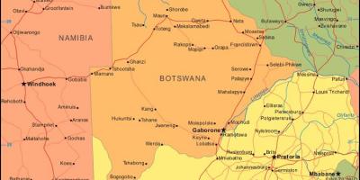 Botsvana haritası tüm köyleri gösteren 