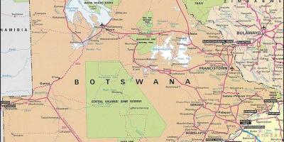 Botsvana haritası mesafelerde göster 